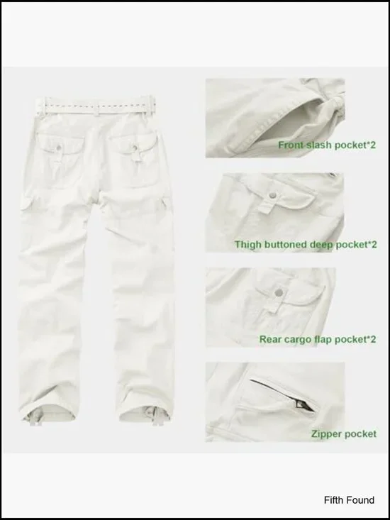 Women's Cotton Cargo Pants 7 Pockets Hiking Outdoor Casual Streetwear - Picture 5 of 7